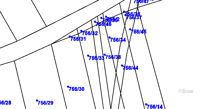 Parcela st. 756/38 v KÚ Jamnice, Katastrální mapa