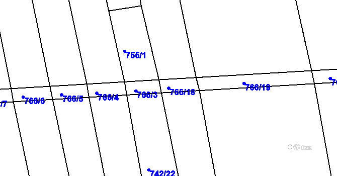 Parcela st. 766/18 v KÚ Jamnice, Katastrální mapa