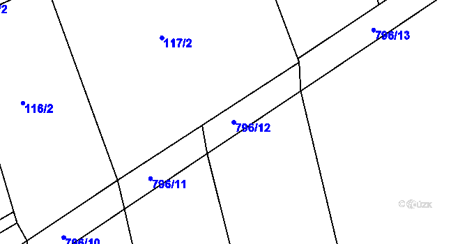 Parcela st. 796/12 v KÚ Jamnice, Katastrální mapa