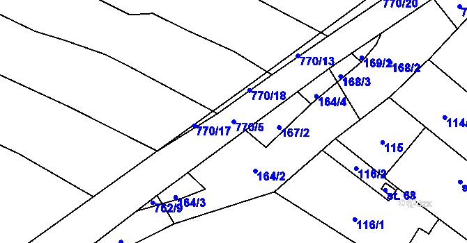 Parcela st. 770/5 v KÚ Jamný, Katastrální mapa