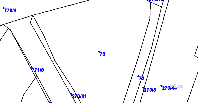 Parcela st. 73 v KÚ Jamný, Katastrální mapa