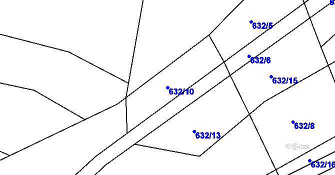 Parcela st. 632/10 v KÚ Jamný, Katastrální mapa