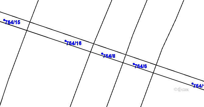 Parcela st. 764/8 v KÚ Jamný, Katastrální mapa