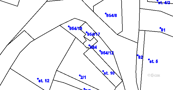 Parcela st. 47/2 v KÚ Kašina Hora, Katastrální mapa