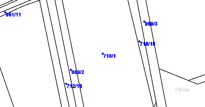 Parcela st. 718/1 v KÚ Kašina Hora, Katastrální mapa