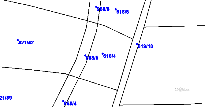 Parcela st. 618/4 v KÚ Kašina Hora, Katastrální mapa