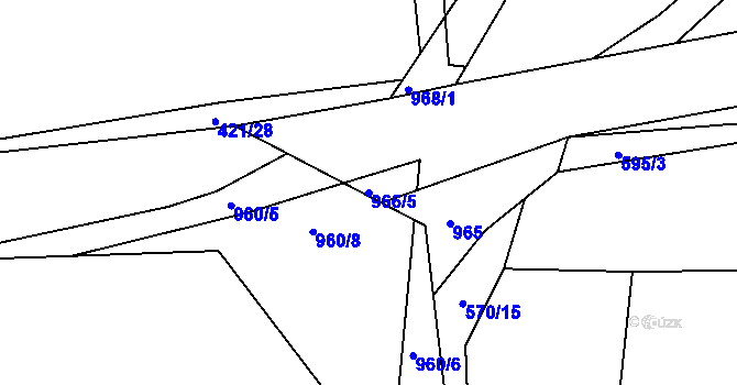 Parcela st. 966/5 v KÚ Kašina Hora, Katastrální mapa