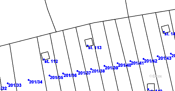 Parcela st. 113 v KÚ Temešvár, Katastrální mapa