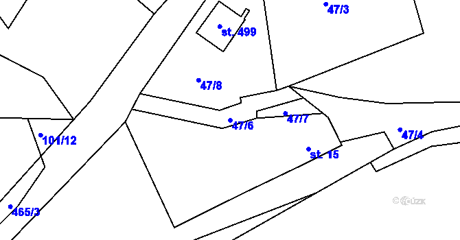 Parcela st. 47/6 v KÚ Temešvár, Katastrální mapa
