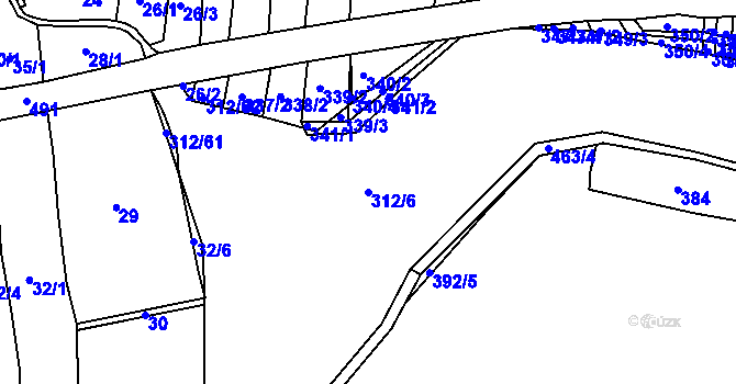 Parcela st. 312/6 v KÚ Temešvár, Katastrální mapa