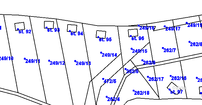 Parcela st. 249/14 v KÚ Temešvár, Katastrální mapa