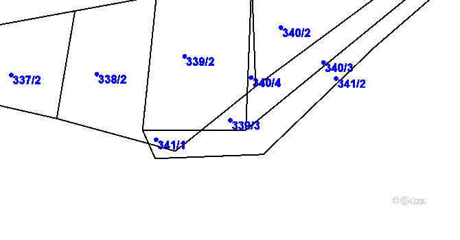 Parcela st. 339/3 v KÚ Temešvár, Katastrální mapa