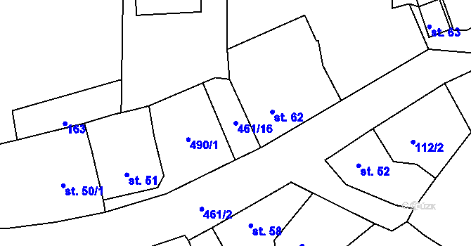 Parcela st. 461/16 v KÚ Temešvár, Katastrální mapa