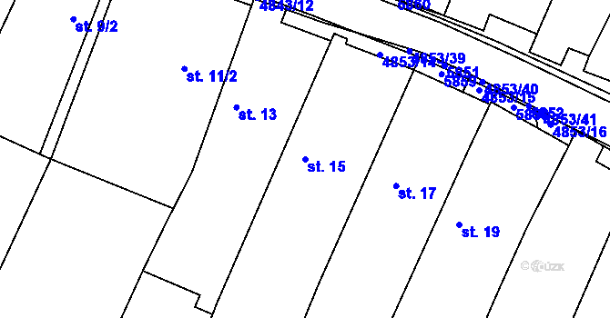 Parcela st. 15 v KÚ Jamolice, Katastrální mapa