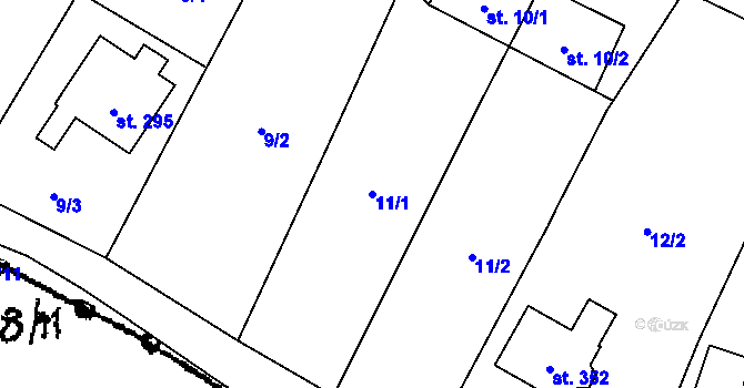 Parcela st. 11/1 v KÚ Jamolice, Katastrální mapa