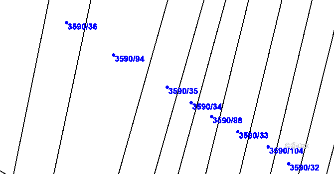 Parcela st. 3590/35 v KÚ Jamolice, Katastrální mapa