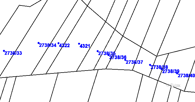 Parcela st. 2738/35 v KÚ Jamolice, Katastrální mapa
