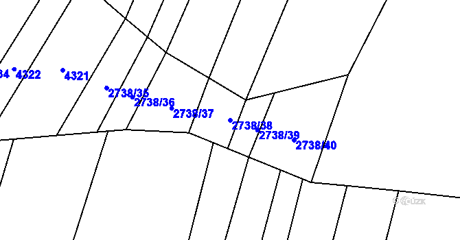 Parcela st. 2738/38 v KÚ Jamolice, Katastrální mapa