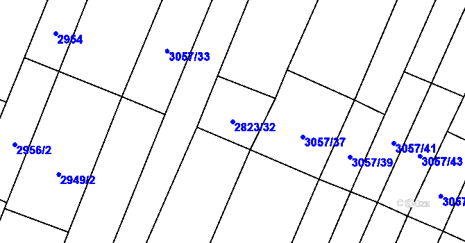 Parcela st. 2823/32 v KÚ Jamolice, Katastrální mapa