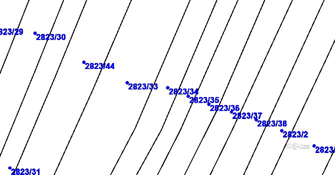 Parcela st. 2823/34 v KÚ Jamolice, Katastrální mapa