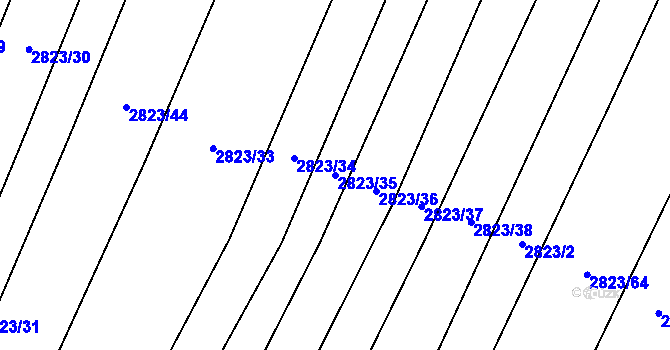 Parcela st. 2823/35 v KÚ Jamolice, Katastrální mapa