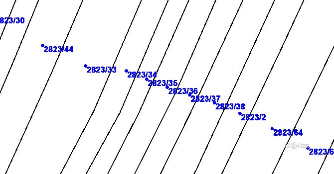 Parcela st. 2823/36 v KÚ Jamolice, Katastrální mapa