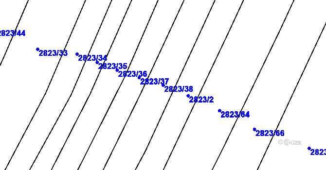 Parcela st. 2823/38 v KÚ Jamolice, Katastrální mapa