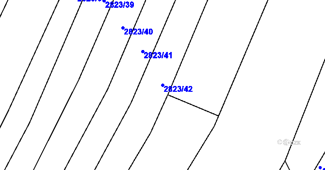 Parcela st. 2823/42 v KÚ Jamolice, Katastrální mapa