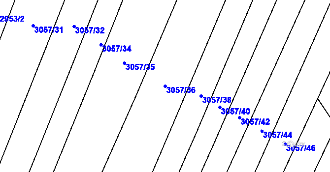 Parcela st. 3057/36 v KÚ Jamolice, Katastrální mapa