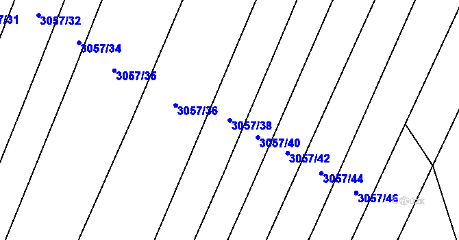 Parcela st. 3057/38 v KÚ Jamolice, Katastrální mapa