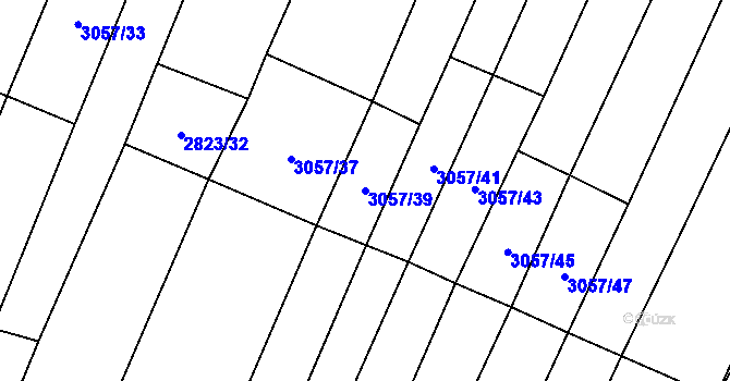 Parcela st. 3057/39 v KÚ Jamolice, Katastrální mapa