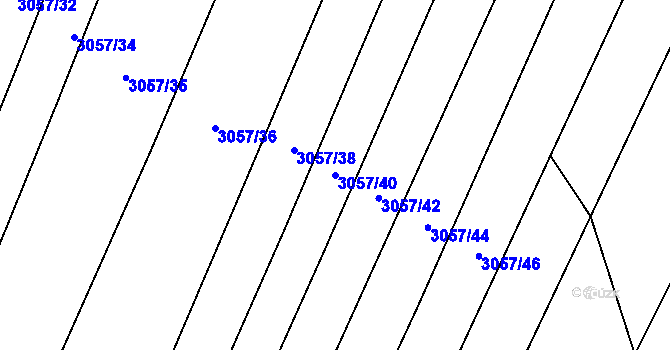 Parcela st. 3057/40 v KÚ Jamolice, Katastrální mapa