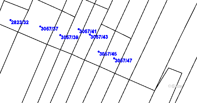 Parcela st. 3057/45 v KÚ Jamolice, Katastrální mapa