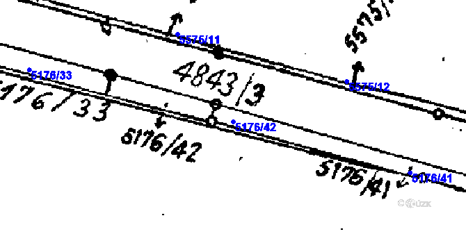 Parcela st. 5176/42 v KÚ Jamolice, Katastrální mapa