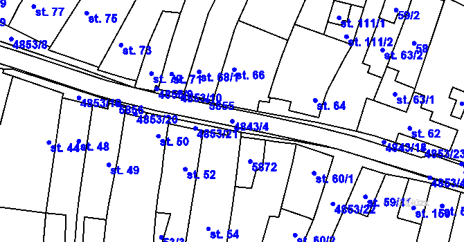 Parcela st. 4843/4 v KÚ Jamolice, Katastrální mapa
