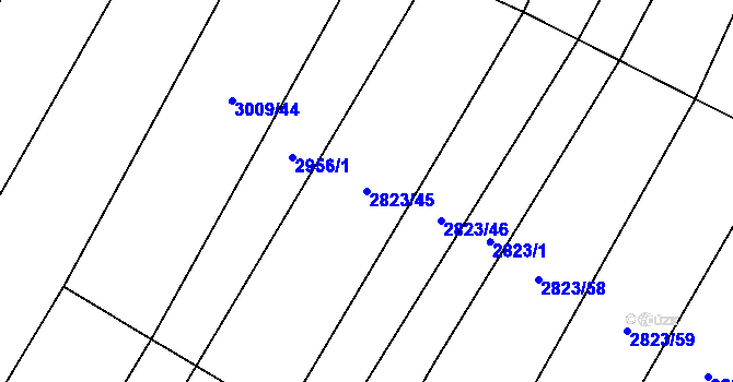 Parcela st. 2823/45 v KÚ Jamolice, Katastrální mapa