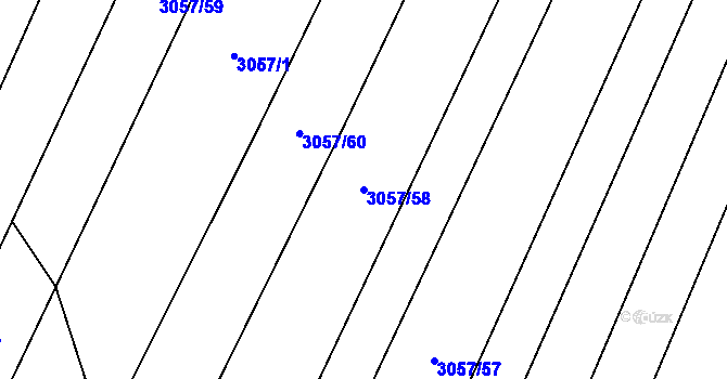 Parcela st. 3057/58 v KÚ Jamolice, Katastrální mapa