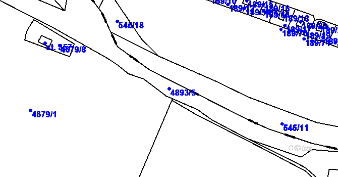 Parcela st. 4893/5 v KÚ Jamolice, Katastrální mapa
