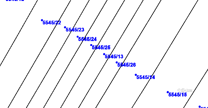 Parcela st. 5545/13 v KÚ Jamolice, Katastrální mapa