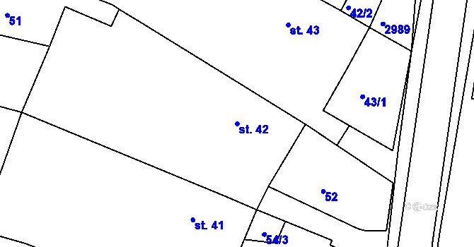 Parcela st. 42 v KÚ Jámy, Katastrální mapa