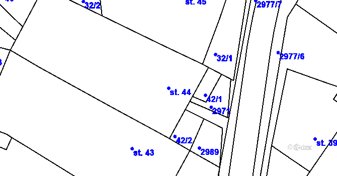 Parcela st. 44 v KÚ Jámy, Katastrální mapa
