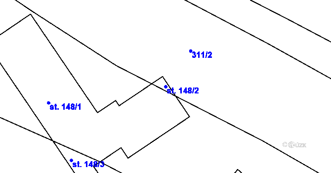 Parcela st. 148/2 v KÚ Jámy, Katastrální mapa