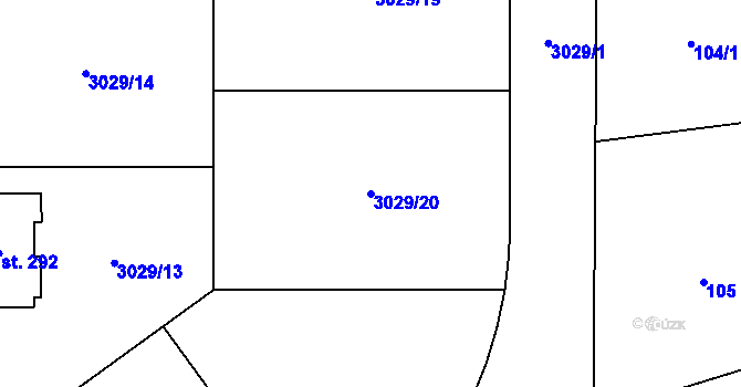 Parcela st. 3029/20 v KÚ Jámy, Katastrální mapa