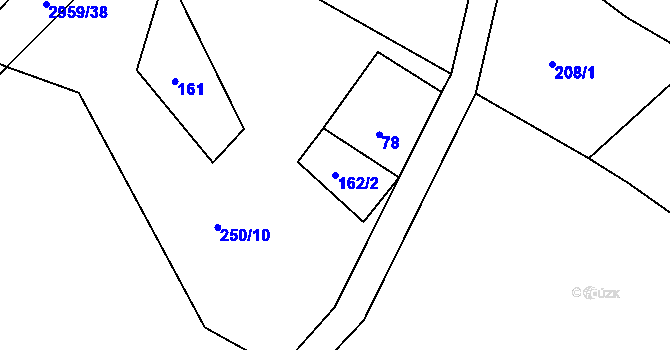 Parcela st. 162/2 v KÚ Jámy, Katastrální mapa