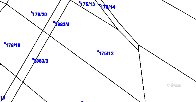 Parcela st. 175/12 v KÚ Jámy, Katastrální mapa