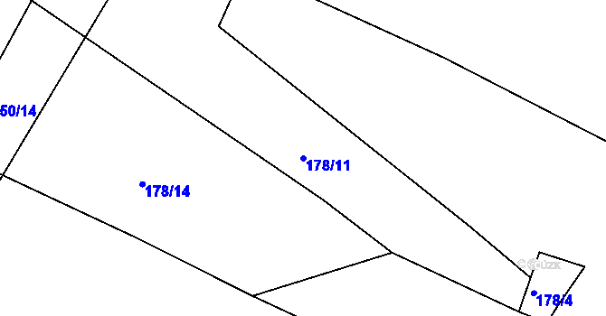 Parcela st. 178/11 v KÚ Jámy, Katastrální mapa