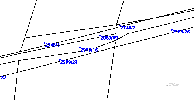 Parcela st. 2959/20 v KÚ Jámy, Katastrální mapa