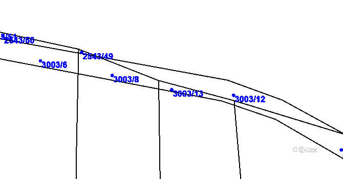 Parcela st. 3003/13 v KÚ Jámy, Katastrální mapa