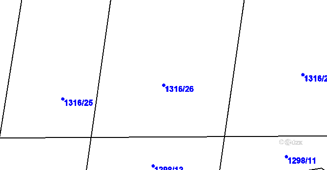 Parcela st. 1316/26 v KÚ Jankov, Katastrální mapa