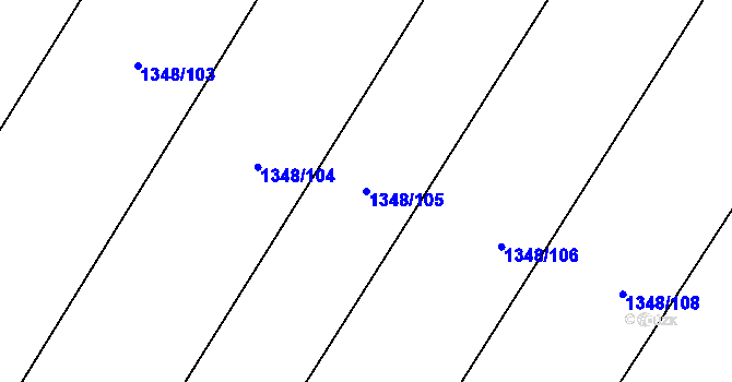 Parcela st. 1348/105 v KÚ Jankov, Katastrální mapa